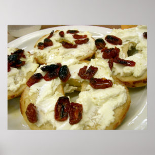 Toasted bagel with goat cheese poster