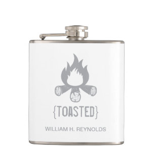 {TOASTED} Bridal Party Toasted Campfire (grey) Hip Flask