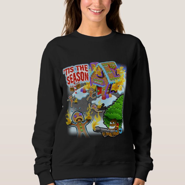 Toasted Gingerbread Man Holiday Humour Sweatshirt (Front)