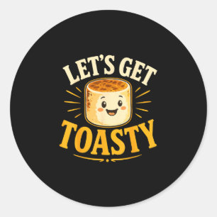 Toasted marshmallow campfire classic round sticker