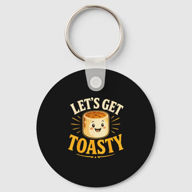 Toasted marshmallow campfire  key ring (Front)