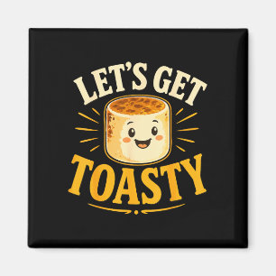 Toasted marshmallow campfire magnet