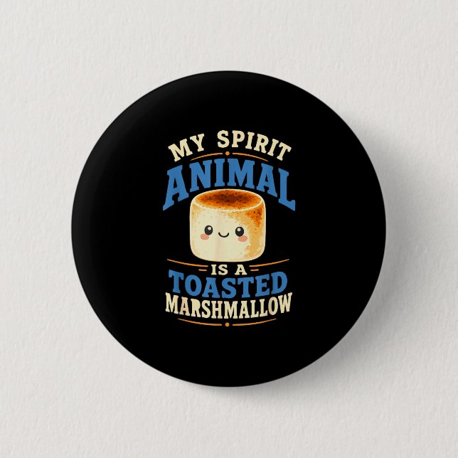 Toasted marshmallow campfire s'mores  6 cm round badge (Front)