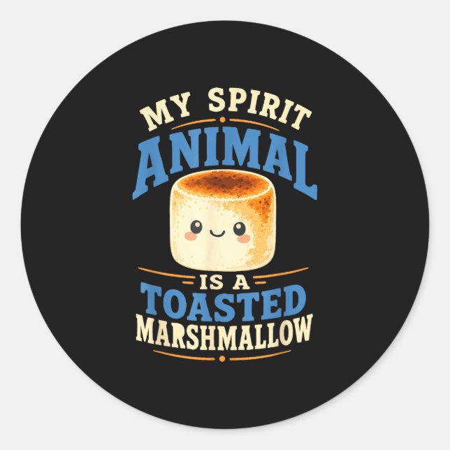 Toasted marshmallow campfire s'mores  classic round sticker (Front)