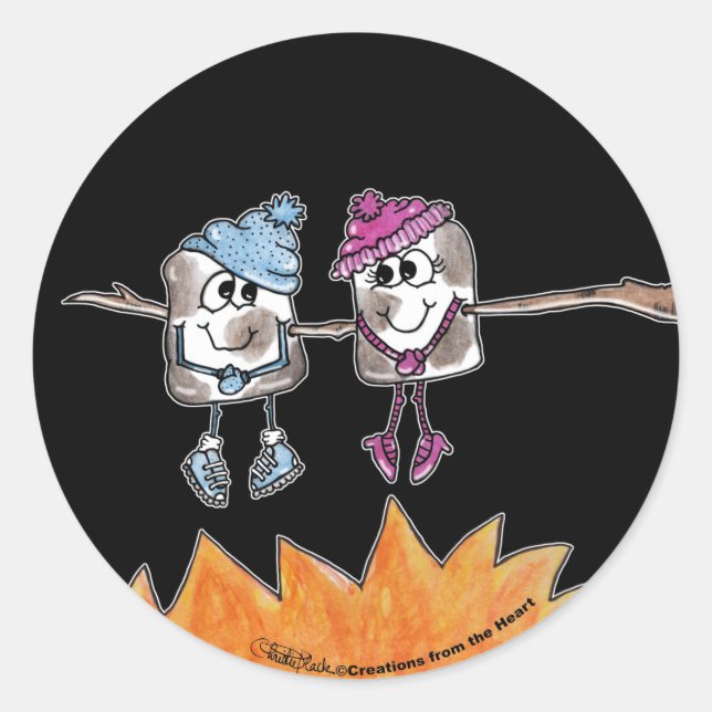 Toasted Marshmallows Classic Round Sticker (Front)