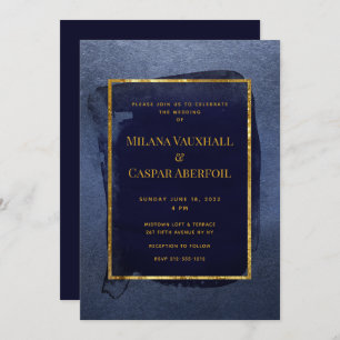 Toasted Navy & Deep Gold Wedding & Party Invitation