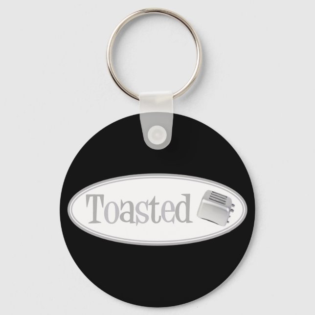 TOASTED Retro Toaster - Light Grey Key Ring (Front)