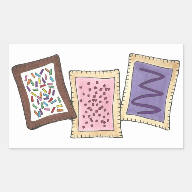 Toaster Pastry Baked Goods Pastries Breakfast Food Rectangular Sticker (Front)