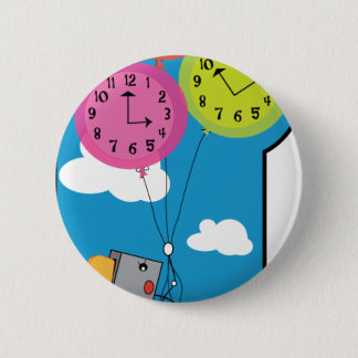 Toaster Time Flies 6 Cm Round Badge