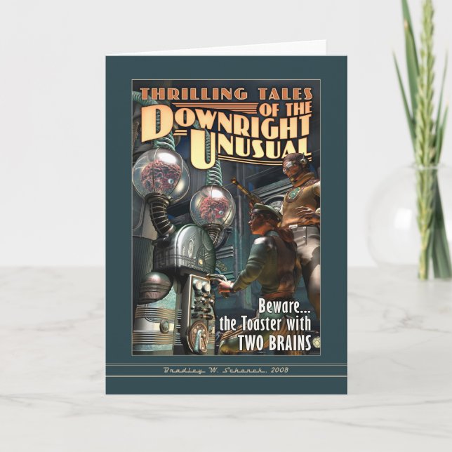 Toaster With Two Brains! Greeting Card (Front)