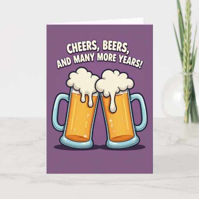 Toasting Beers Birthday Card (Front)