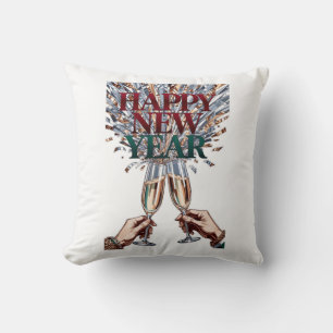 Toasting Hands T-Shirt, Confetti Shower Premium Cushion
