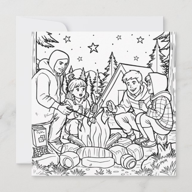 Toasting Marshmallows | Colouring Page (Front)