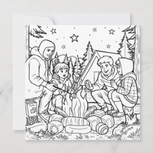 Toasting Marshmallows   Colouring Page