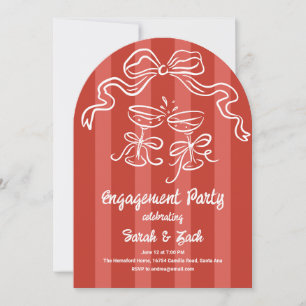 Toasting Stripes Engagement Party Invitation