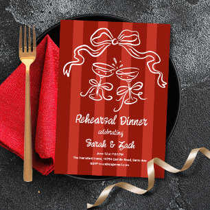 Toasting Stripes Rehearsal Dinner Invitation
