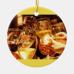 **TOASTING THE HOLIDAY SEASON** ADULT CERAMIC ORNAMENT