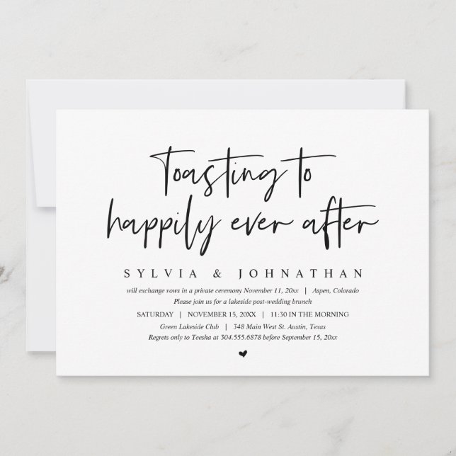 Toasting To Happily Ever After, Wedding Brunch  Invitation (Front)