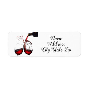 "TOASTING WINE GLASSES" FINE WINE ADDRESS LABELS