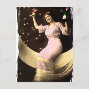 Toasting You From The Moon Postcard
