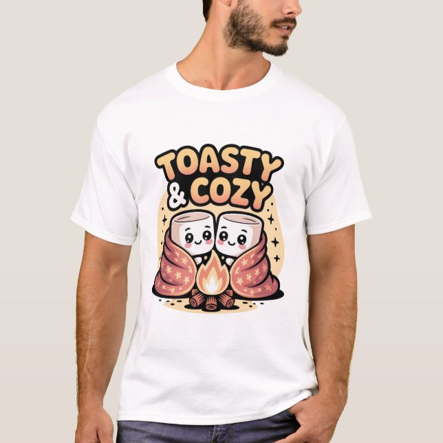 Toasty Marshmallows Funny Camping T-Shirt (Front)
