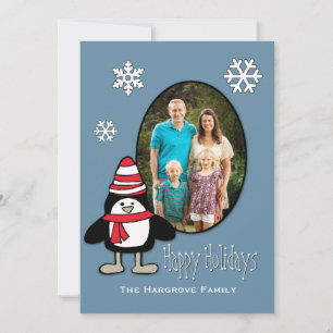Toasty Penguin Holiday Photo Greeting Card