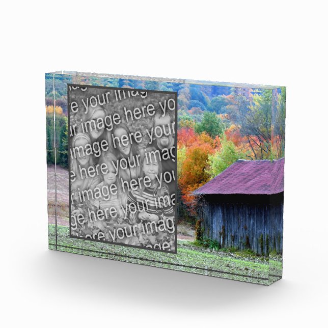 Tobacco Barn Autumn Foliage Add Your Own  Photo Block (Right)