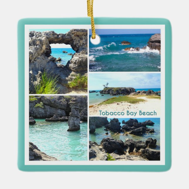 Tobacco Bay Beach, Bermuda  Ceramic Ornament (Front)