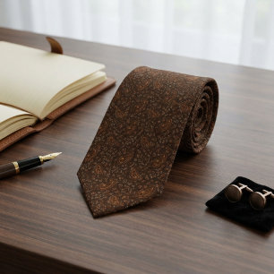 Tobacco Brown Burnt Copper Micro Paisley Heritage Tie