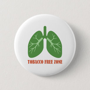 Tobacco Free Zone 6 Cm Round Badge