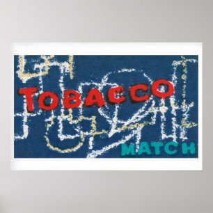 Tobacco Match Matchbox Art Print, Japanese Vintage Poster