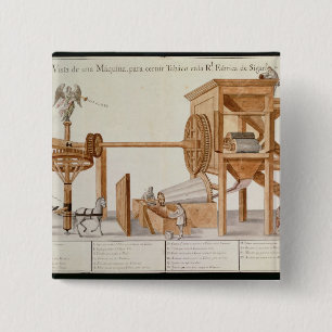 Tobacco Sieving Machine from the Royal Tobacco 15 Cm Square Badge