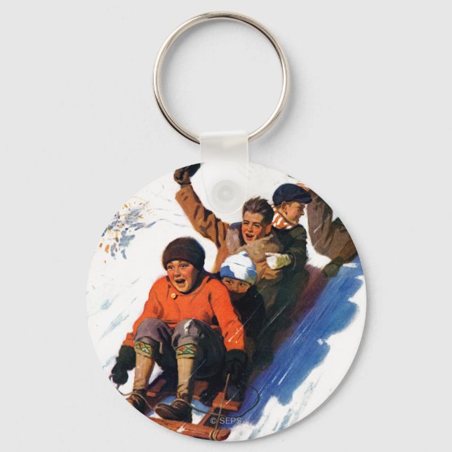 Tobagganing Key Ring (Front)