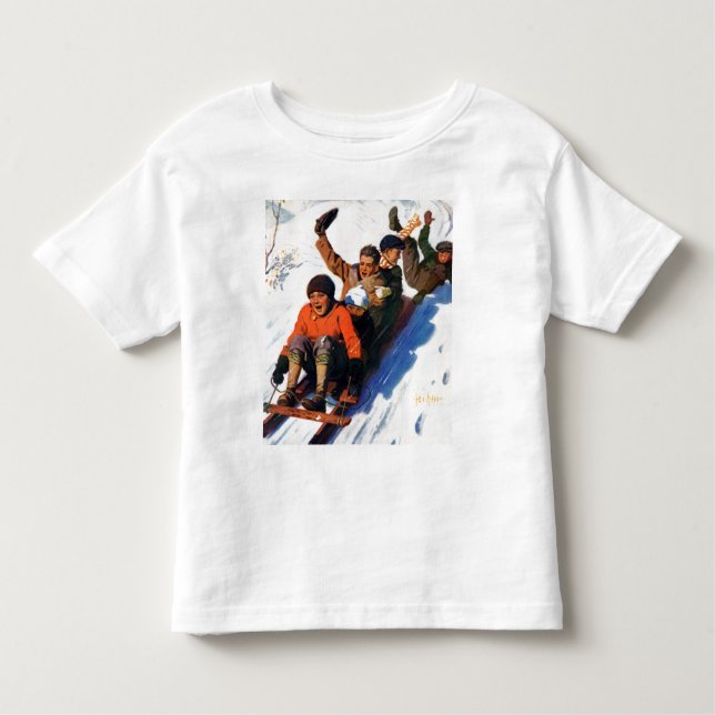 Tobagganing Toddler T-Shirt (Front)