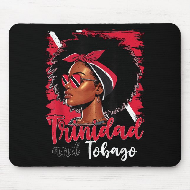 Tobagonian Girl Trinidad Flag Proud Trini Women T- Mouse Pad (Front)