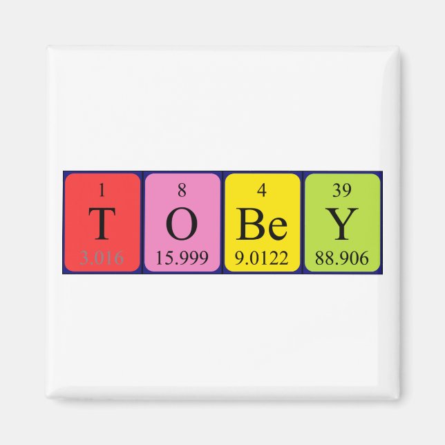 Tobey periodic table name magnet (Front)