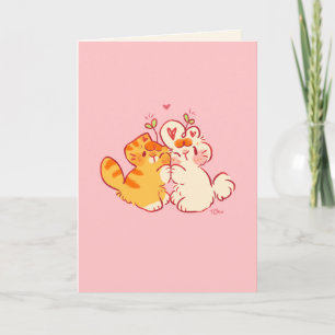 Tobi & Tansy Hug - Cute Cat & Bunny Card
