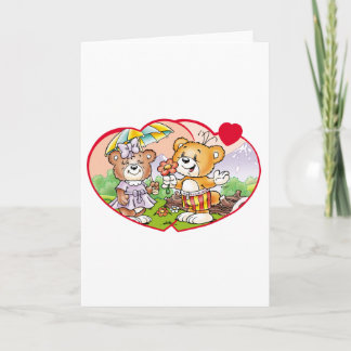 Tobi Teddy Bear Would you be my valentine? Holiday Card