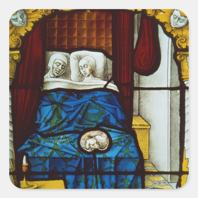 Tobias and Sarah in bed Square Sticker (Front)