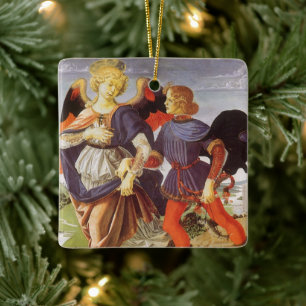 Tobias and the Angel by Andrea del Verrocchio Ceramic Tree Decoration