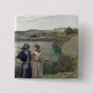 Tobias and the Archangel Raphael 15 Cm Square Badge