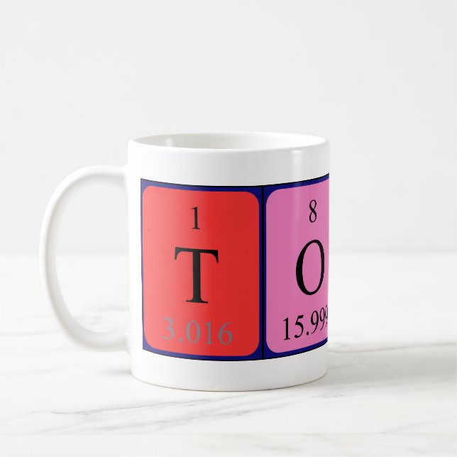 Tobias periodic table name mug (Left)