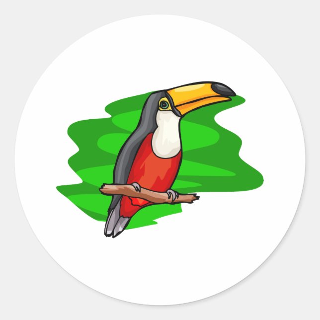 Tobias Toucan Classic Round Sticker (Front)