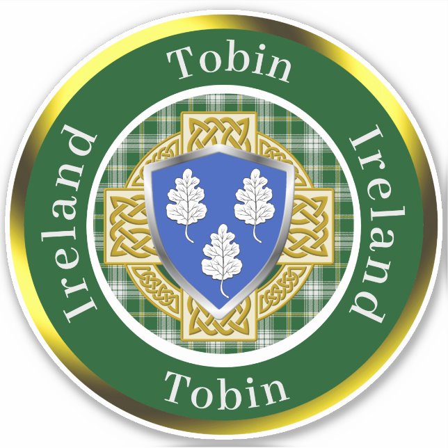 Tobin Irish Shield/Celtic Cross Personalised (Front)