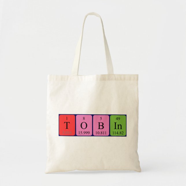 Tobin periodic table name tote bag (Front)