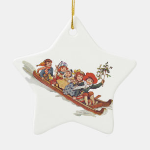 Toboggan Ceramic Ornament