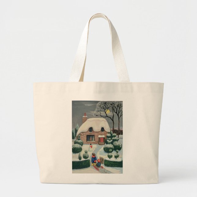 Tobogganing Large Tote Bag (Front)
