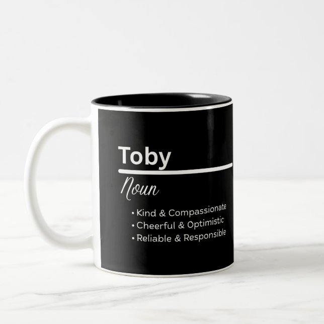 Toby Boy Name Definition Personalized Mug (Left)