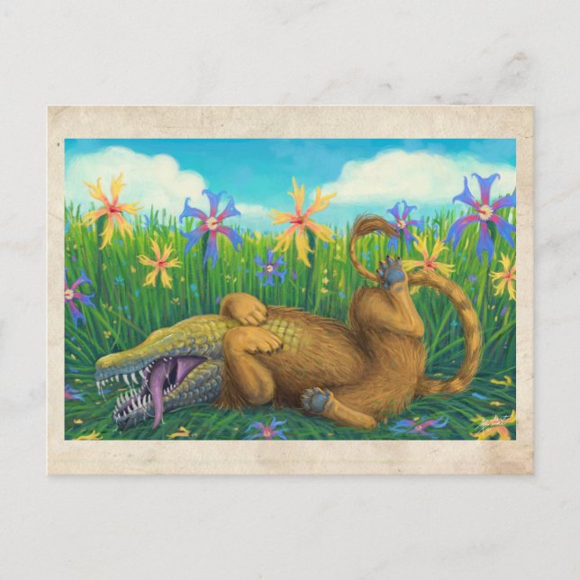 Toby In The Flowers - Postcard (Front)