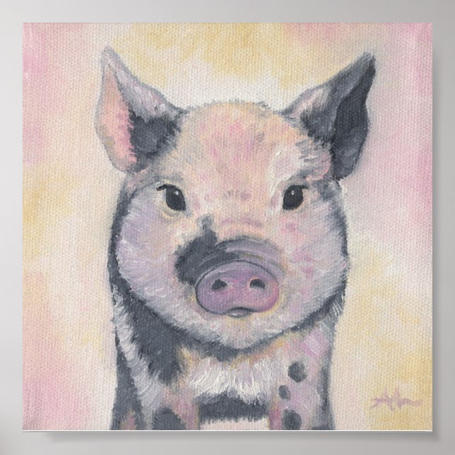 Toby the Piglet art print poster (Front)